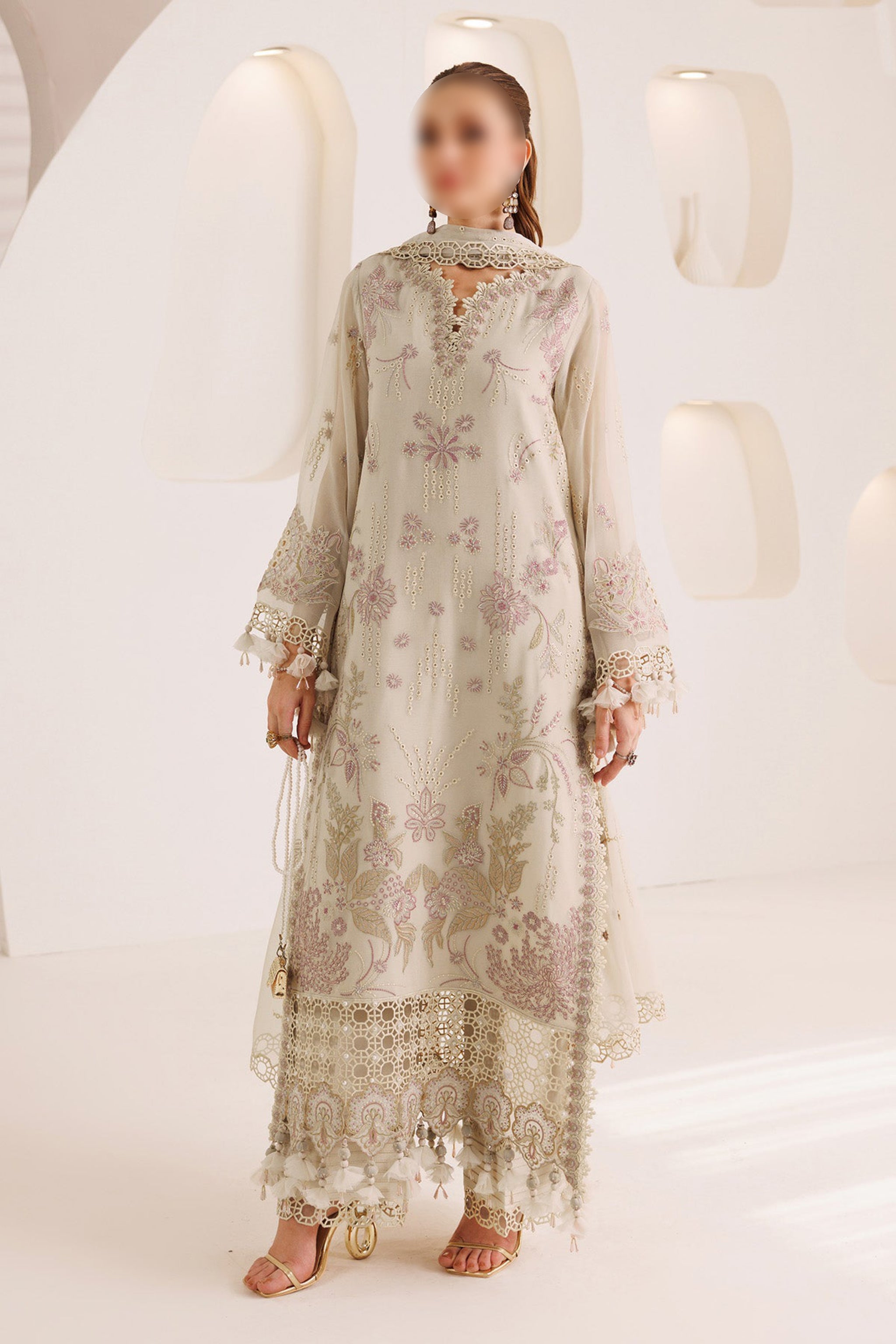 Dusty-Hued – Traditional Embroidered 3-Piece Set
