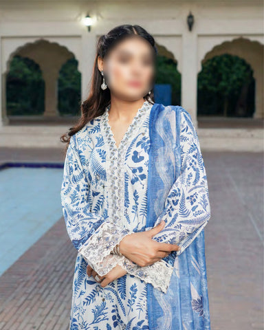 Sky Blue – Traditional Embroidered 3-Piece Set