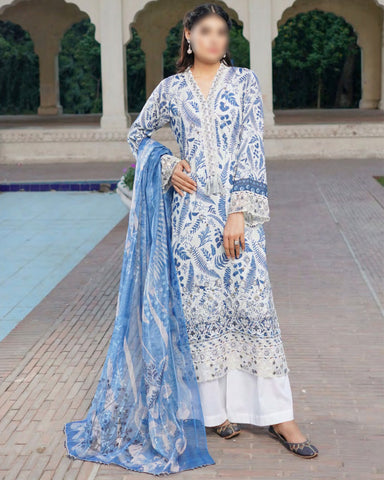 Sky Blue – Traditional Embroidered 3-Piece Set