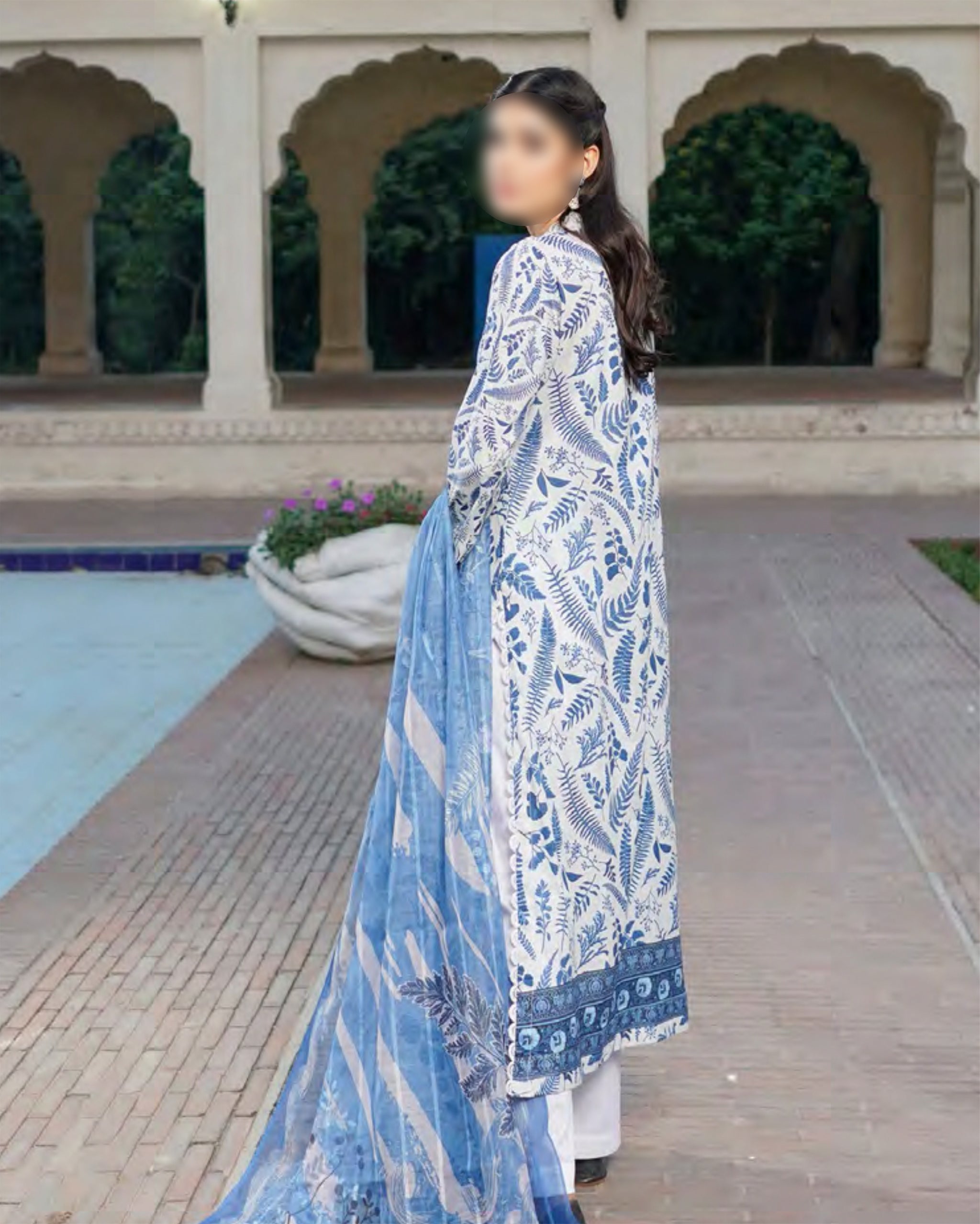 Sky Blue – Traditional Embroidered 3-Piece Set