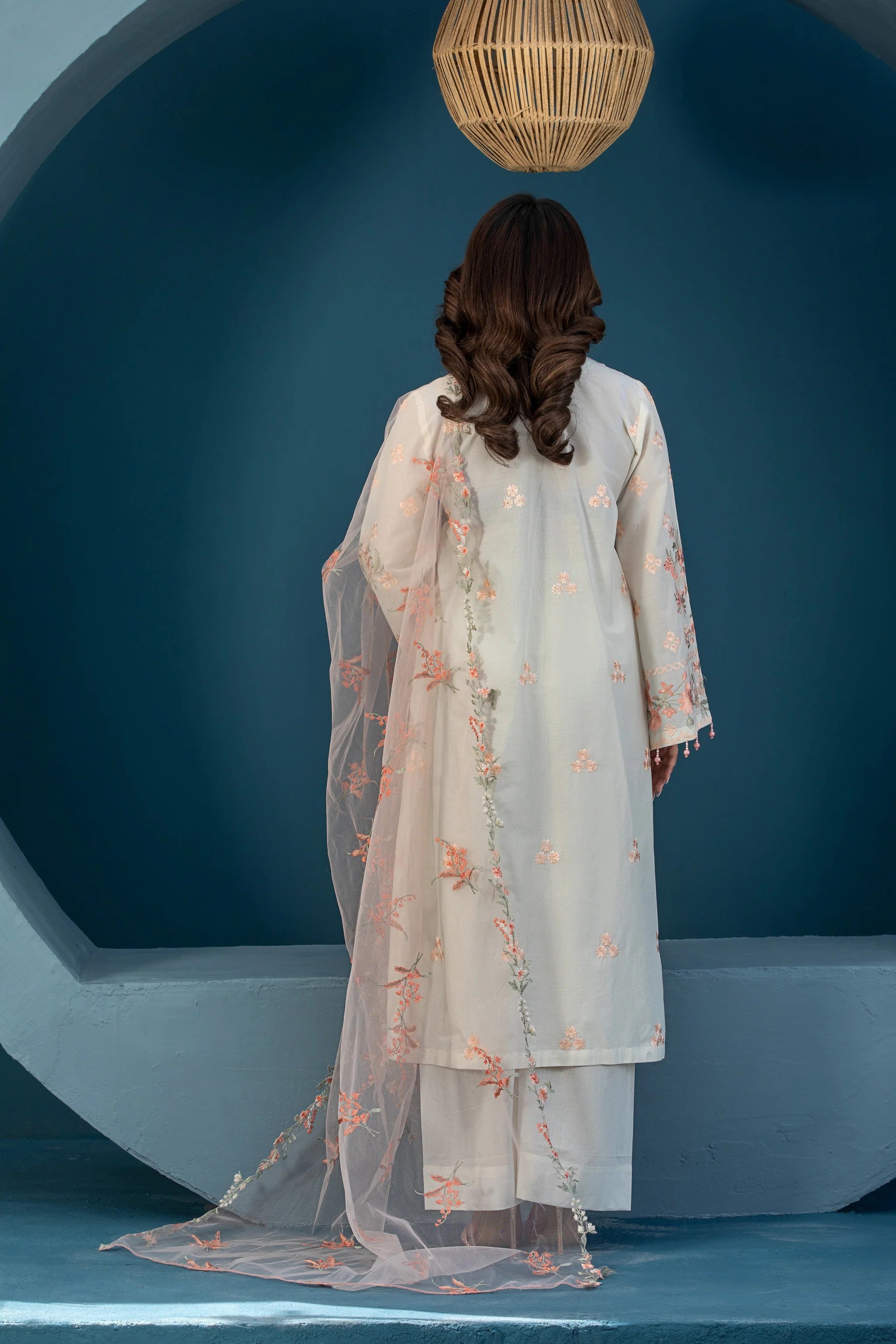 Soft Peach Traditional Wear - Embroidered 3-Piece Set