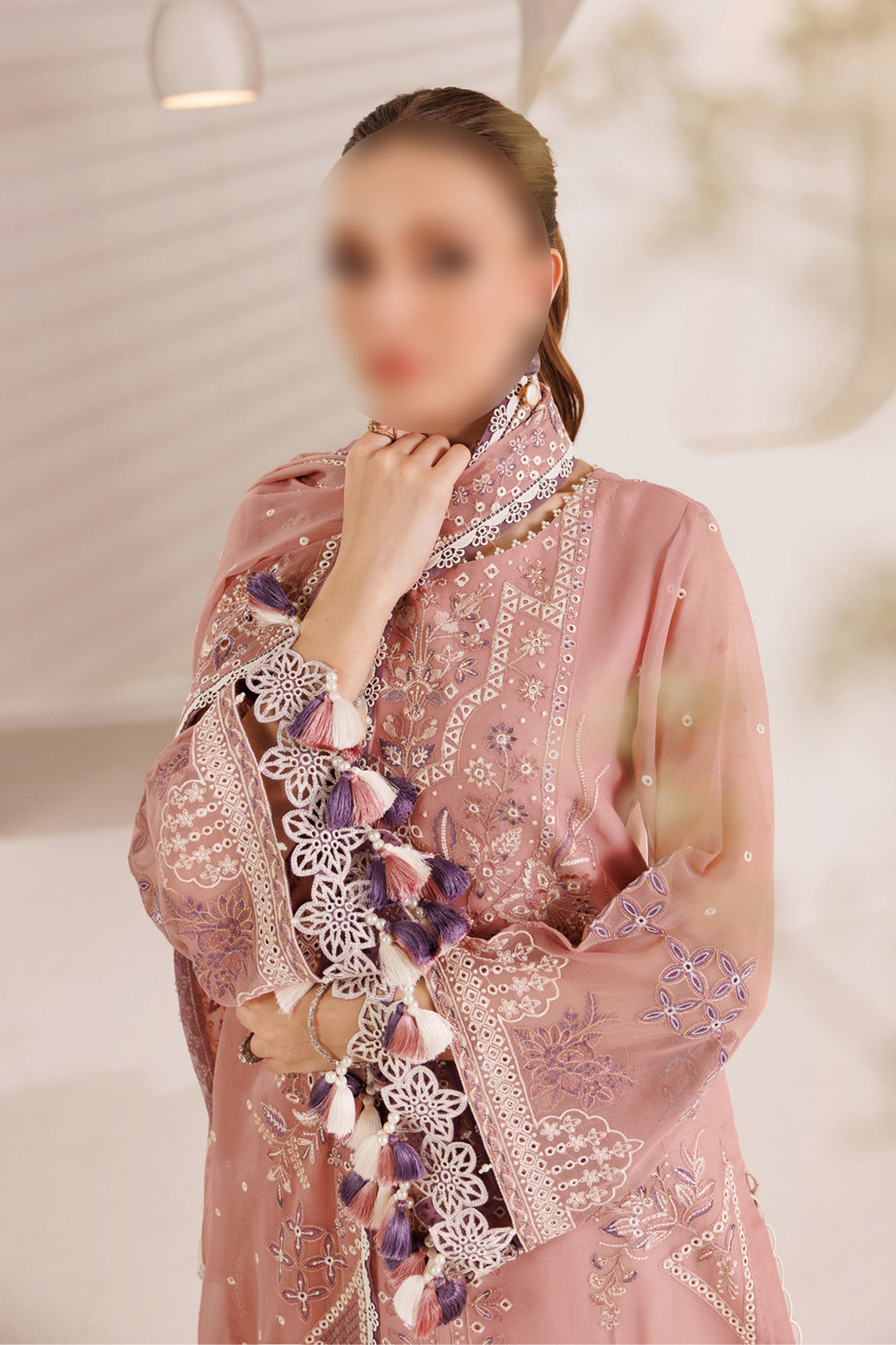 Pink – Traditional Embroidered 3-Piece Set