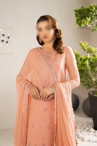 Peach – Traditional Embroidered 3-Piece Set