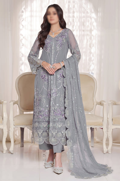 Glamour Grey – Traditional Embroidered 3-Piece Set