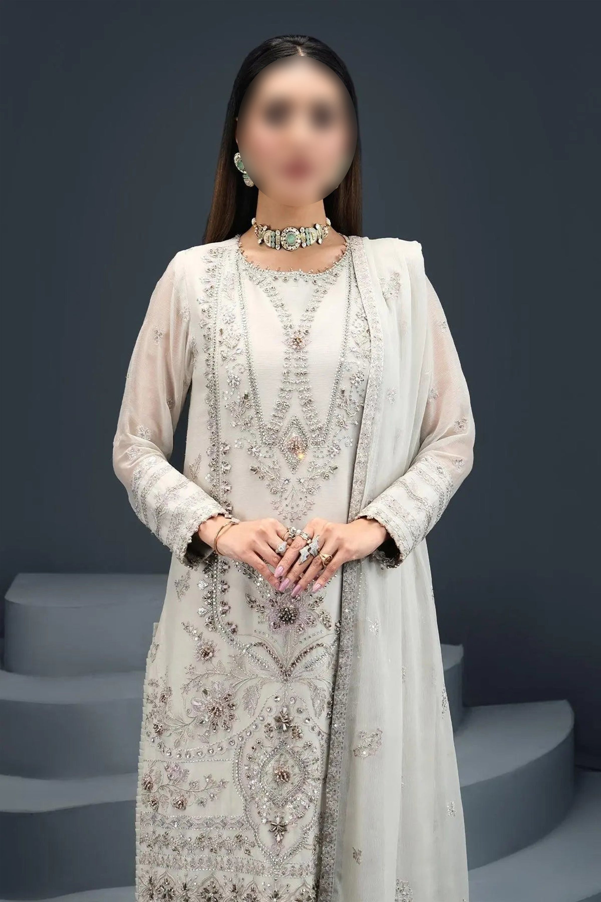 Fairy White – Traditional Embroidered 3-Piece Set