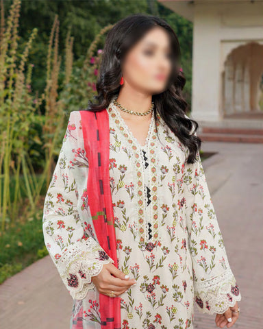 Off-White – Traditional Embroidered 3-Piece Set
