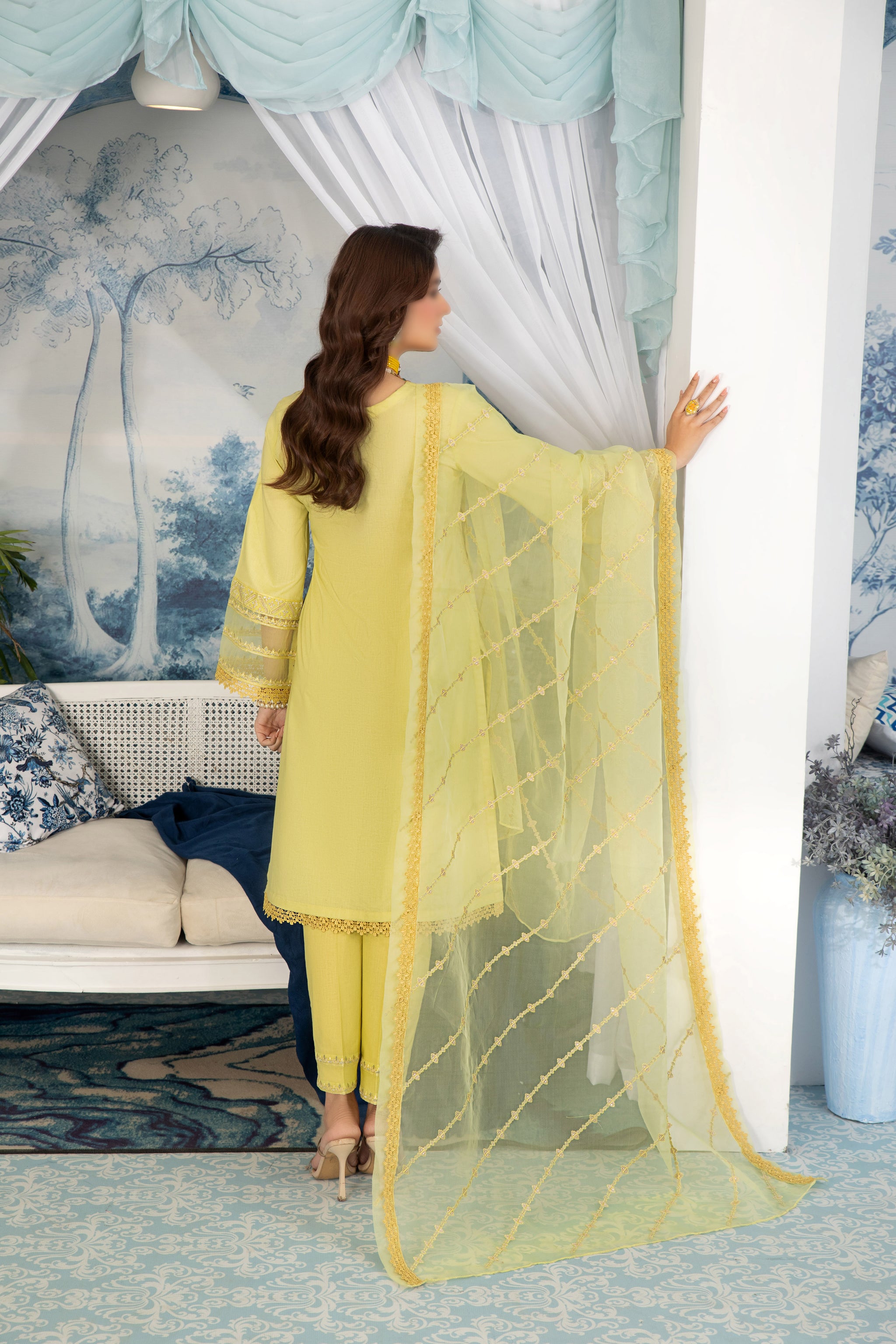 Lemon Glow – Traditional Embroidered 3-Piece Set
