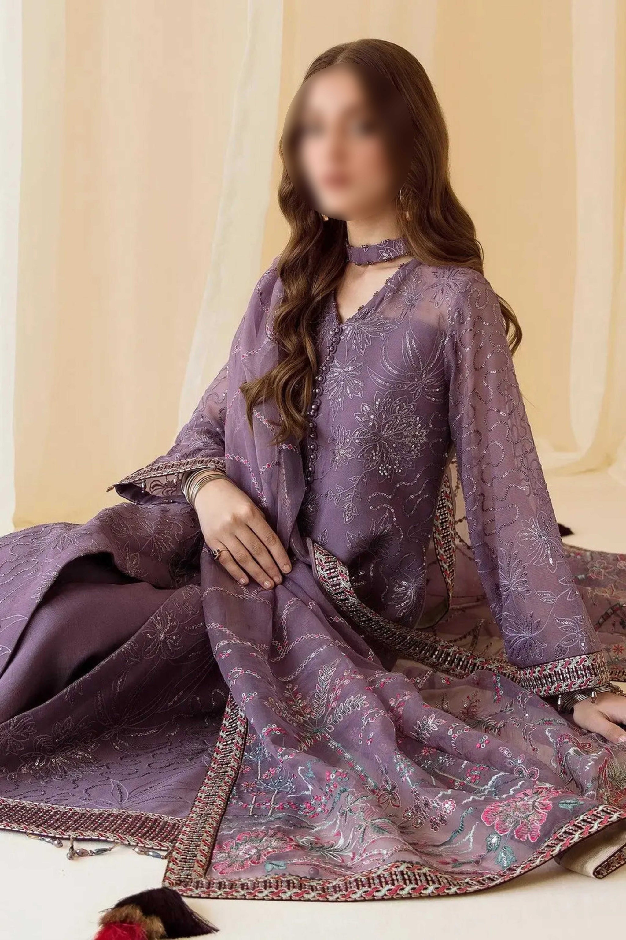Purple – Traditional Embroidered 3-Piece Set