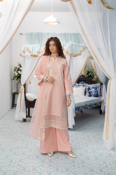Blush Bloom – Traditional Embroidered 3-Piece Set