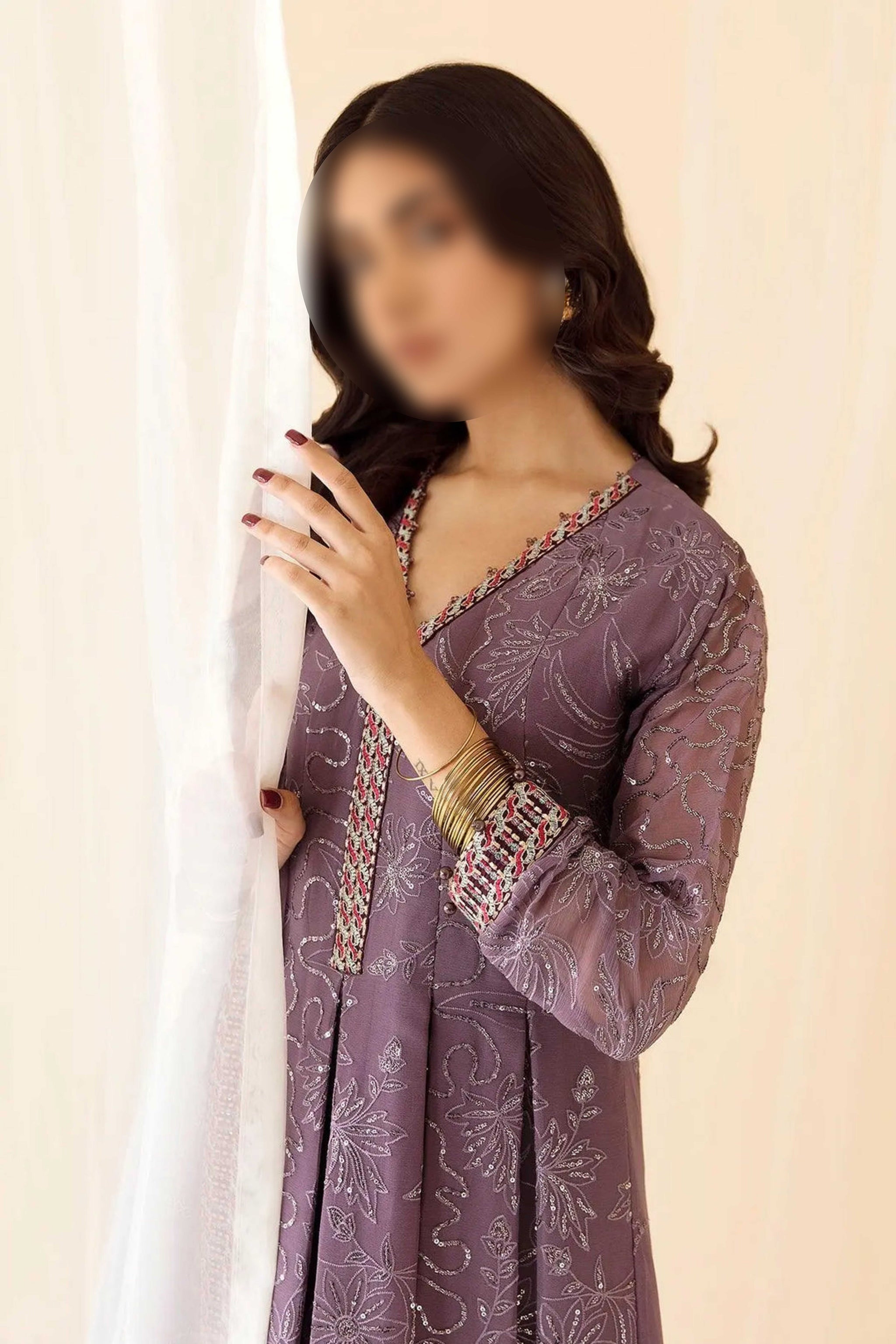 Purple – Traditional Embroidered 3-Piece Set