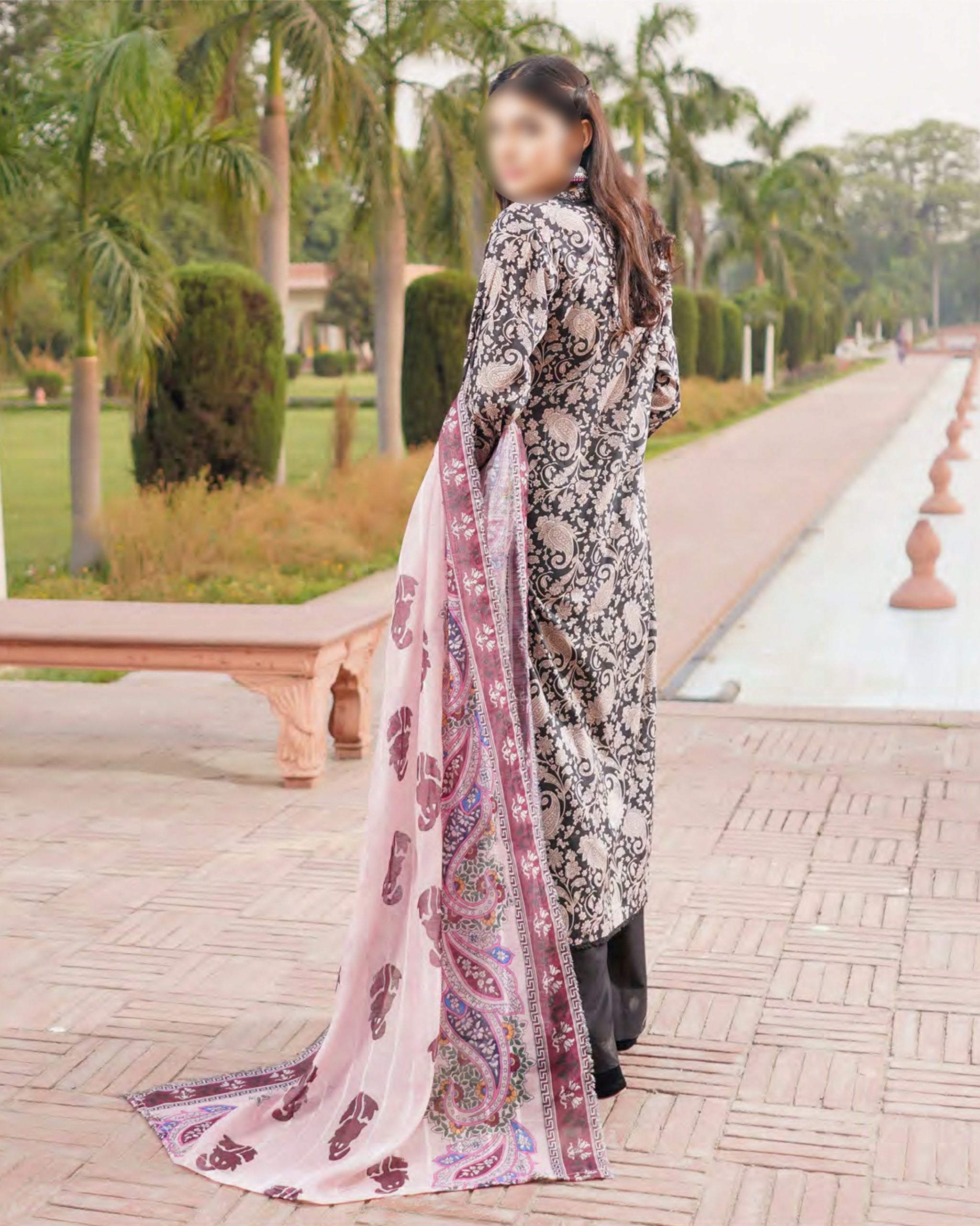 Black – Traditional Embroidered 3-Piece Set