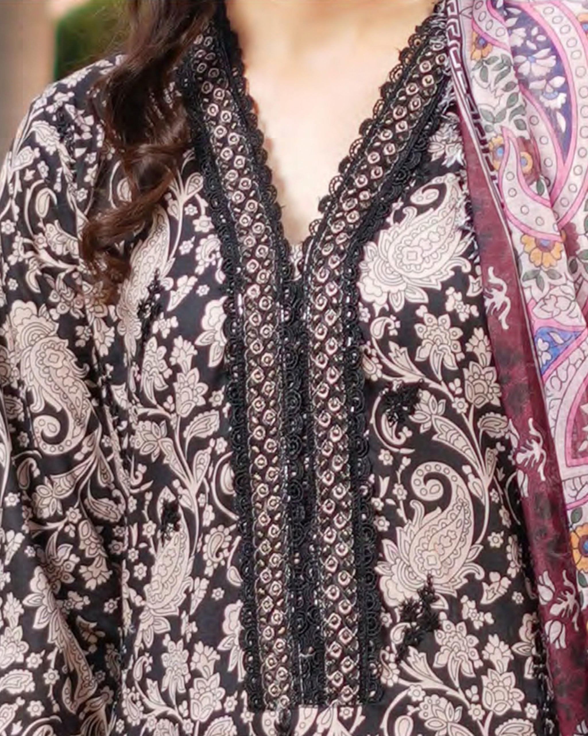 Black – Traditional Embroidered 3-Piece Set