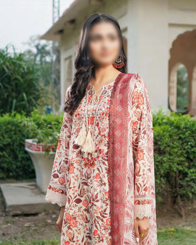 Classic Peach – Traditional Embroidered 3-Piece Set