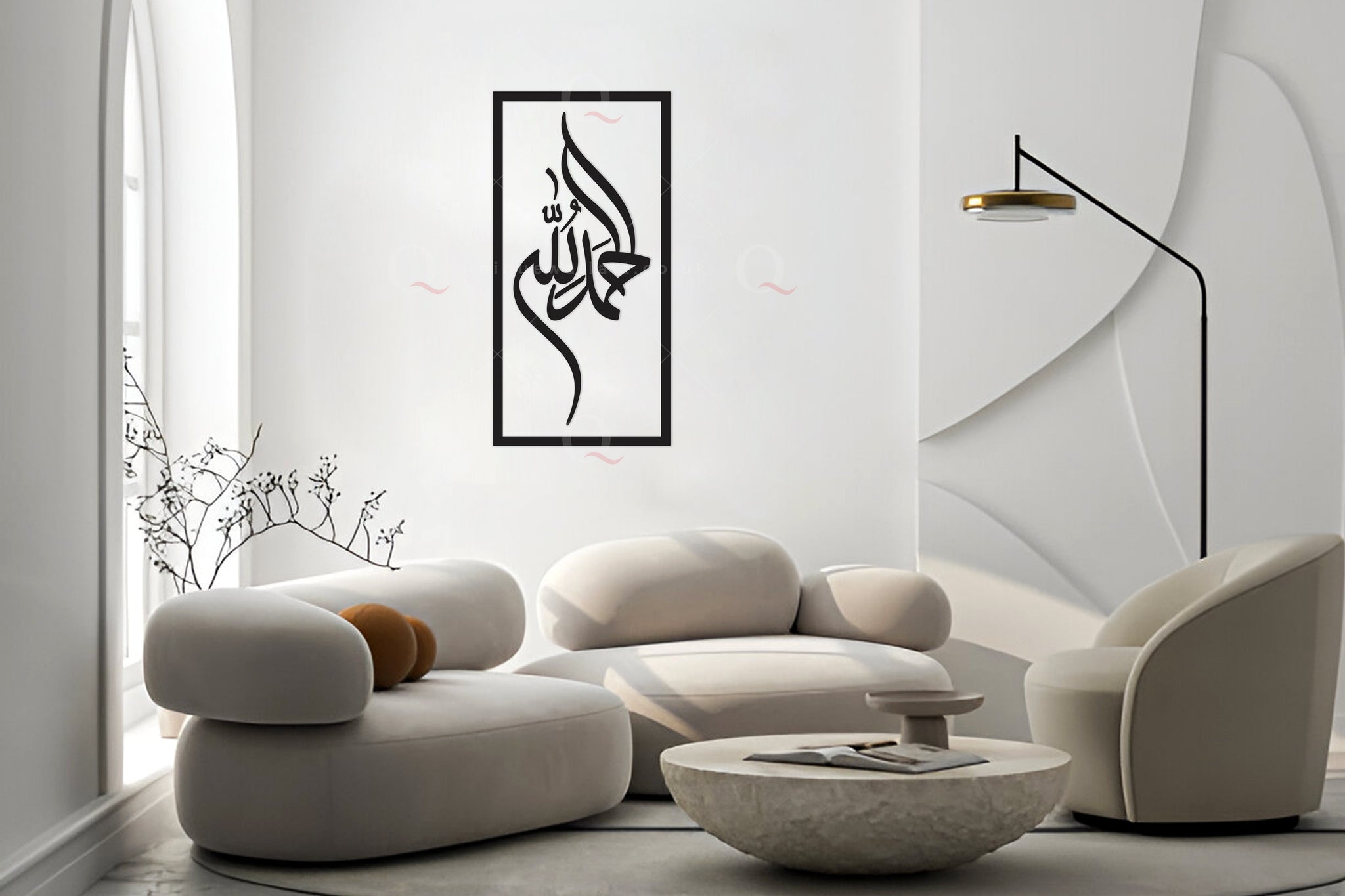 Alhamdulillah 3D Handmade Stainless Steel Islamic Wall Art Home Decor