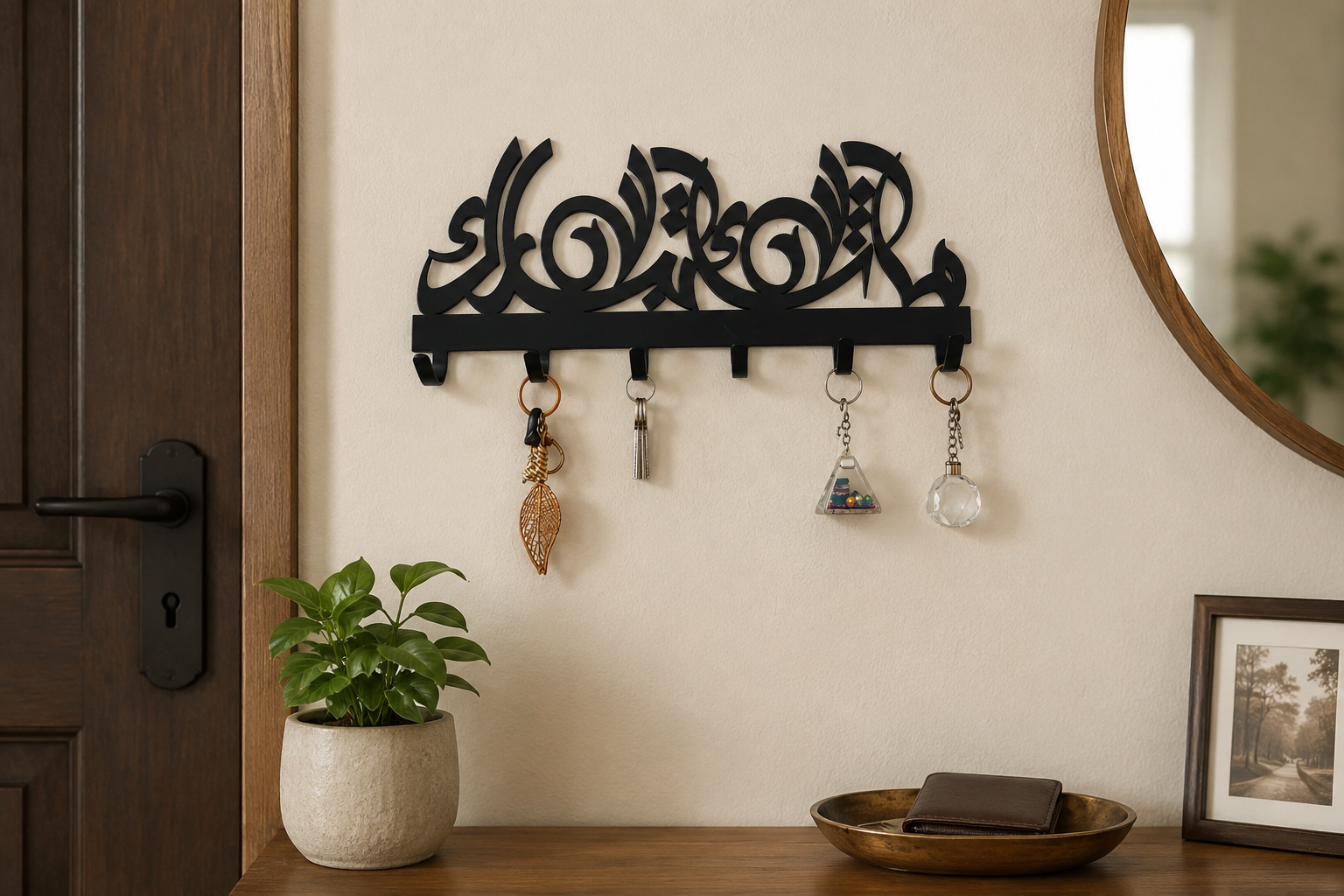 Luxury Modern MashAllah TabarakAllah Stainless Steel Islamic Key Holder