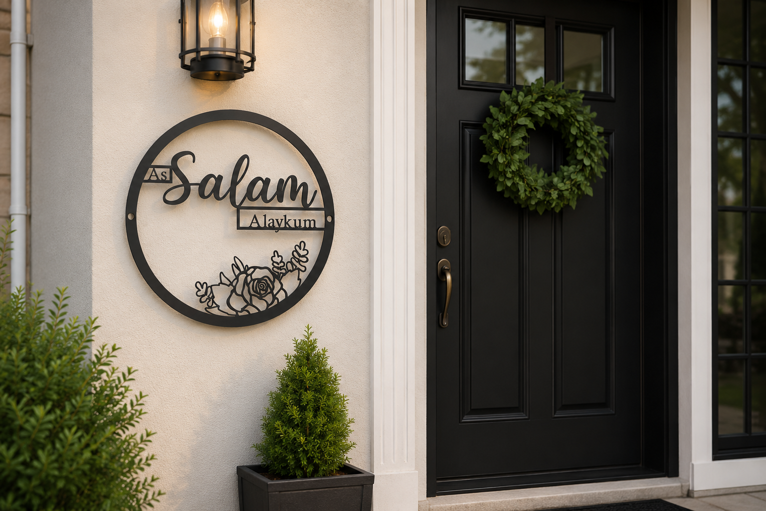 As Salamu Alaykum Round Islamic House Door Sign
