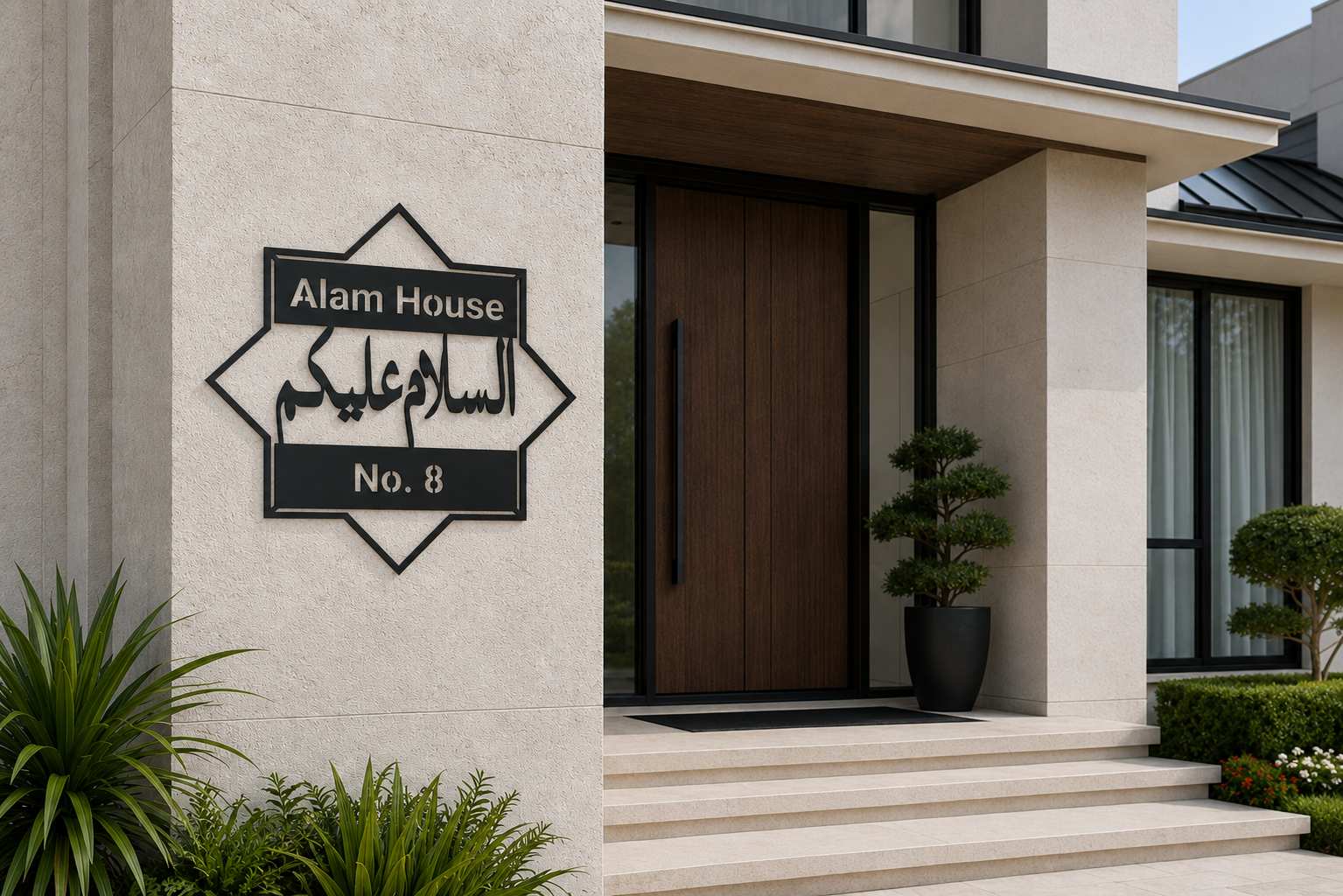 Assalamu Alaikum Custom House Number Sign