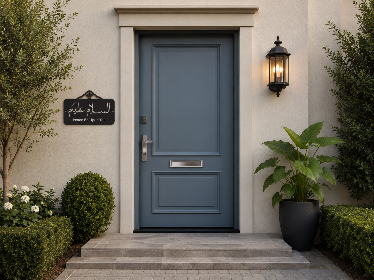 Assalamu Alaikum Metal Front Door Sign Islamic Wall Decor