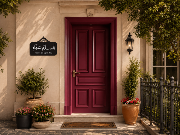 Assalamu Alaikum Metal Front Door Sign Islamic Wall Decor