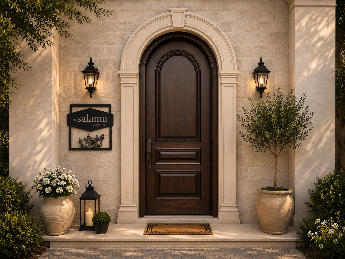 As Salamu Alaykum Metal Front Door Sign Islamic Wall Art