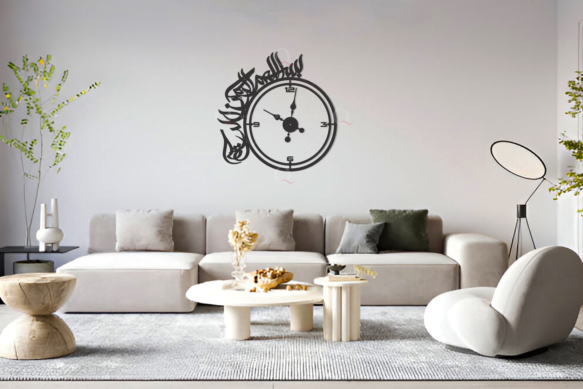 Bismillah Handmade 3D Stainless Steel Islamic Wall Clock