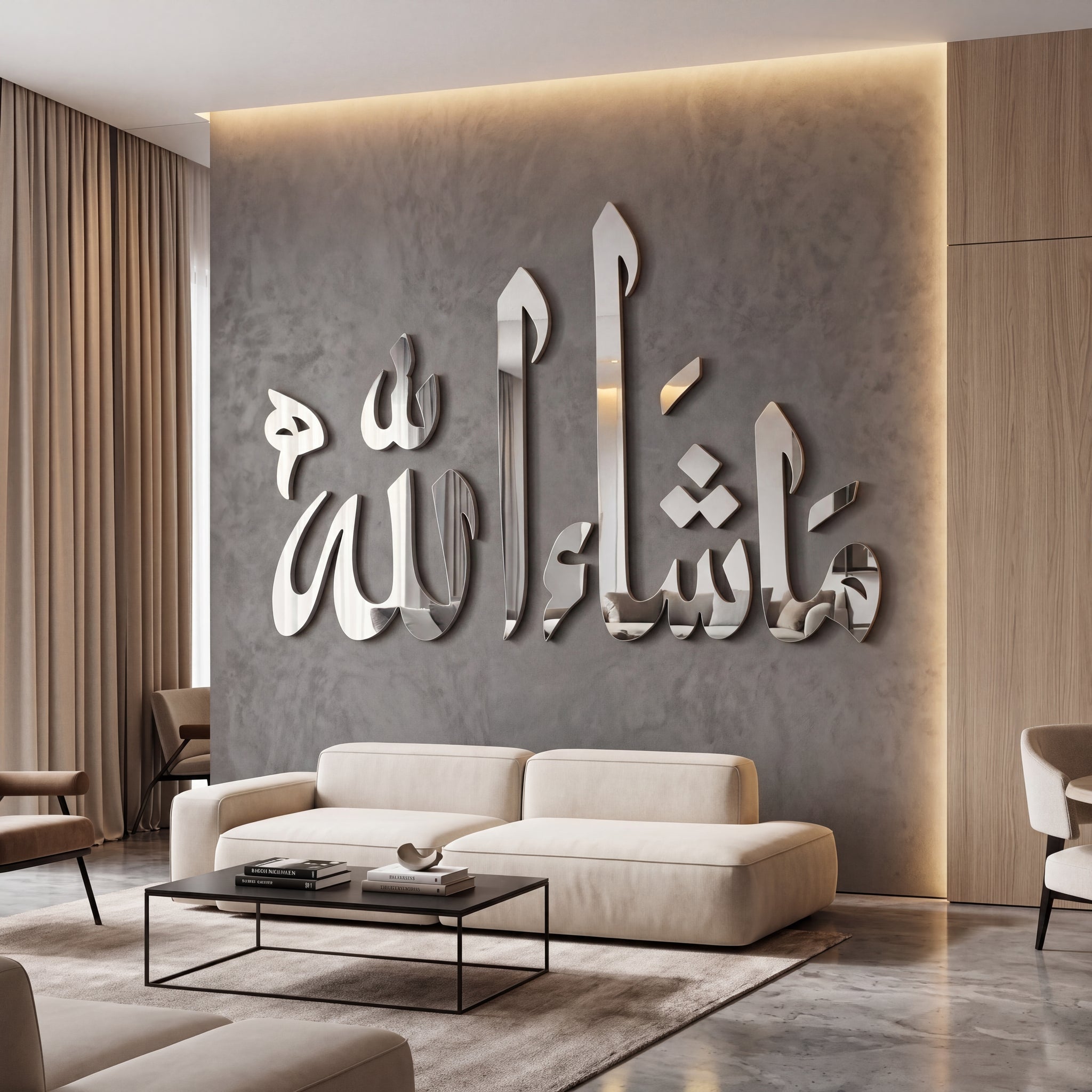 MashAllah 3D Stainless Steel Calligraphy Wall Art