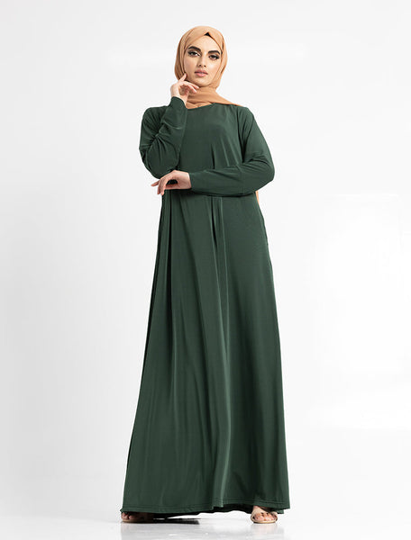 Bottle Green Inigo Abaya Uniquewallart Abaya for Women Front Side