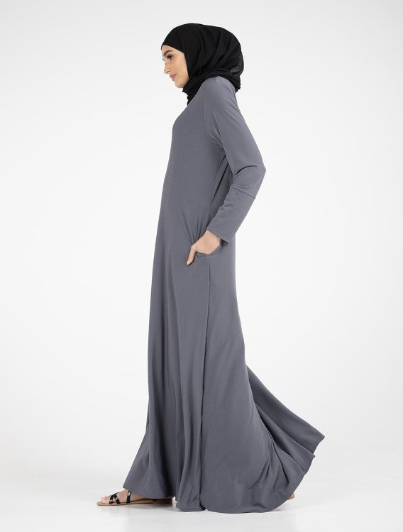 Grey Inigo Abaya Uniquewallart Abaya For Women Side View