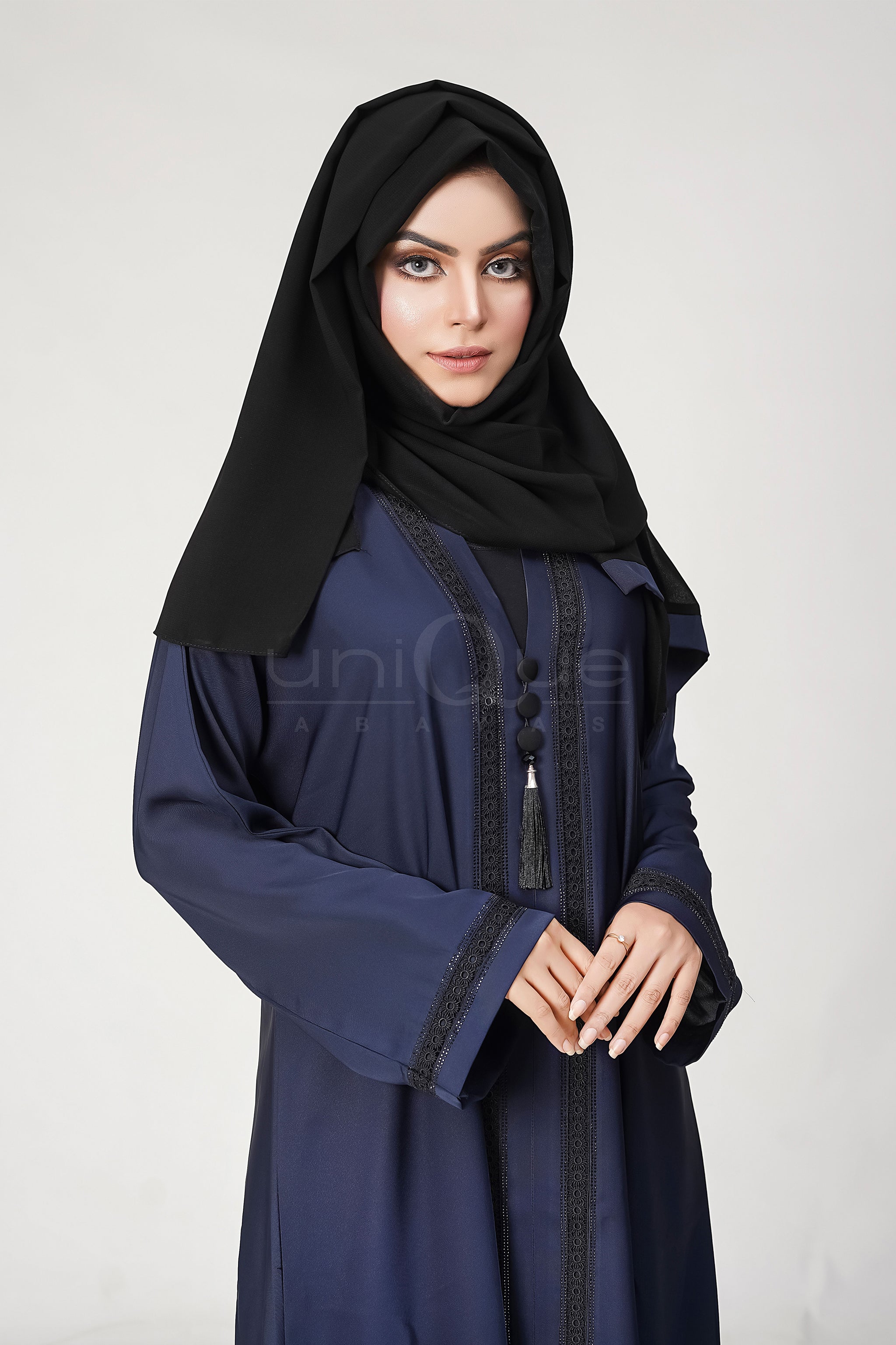 Lace Tassel Blue Abaya – uniquewallart