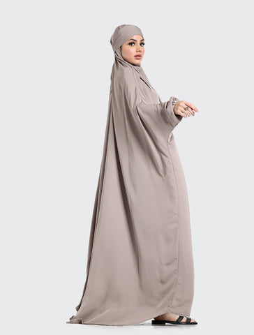 Mocha 1 Piece Jilbab Uniquewallart Affordable Abayas Side view