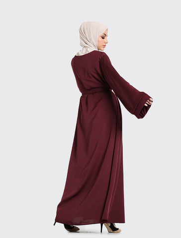 Plum Plain Abaya Uniquewallart Abaya for Women Back Side