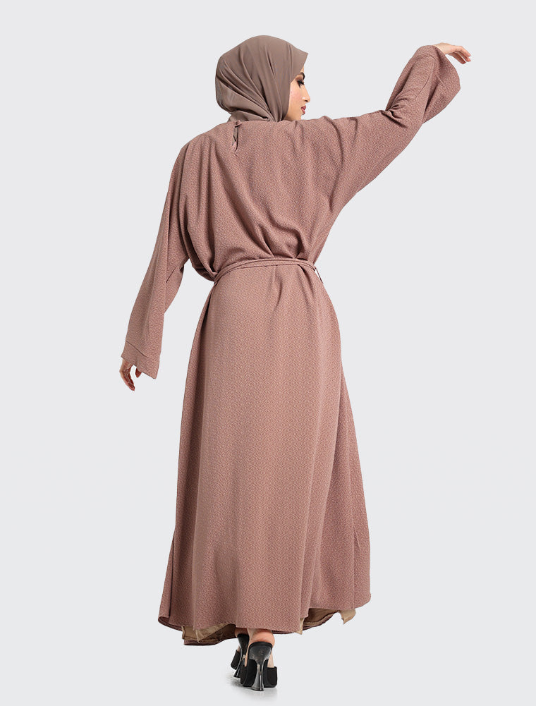 Winter Abaya Mochas by Uniquewallart Abaya for Women, Back Side View