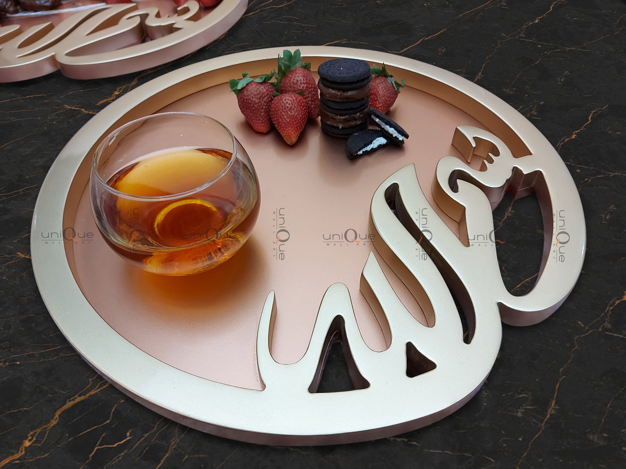 Islamic Bismillah Wood Serving Ramadan Tray Platter