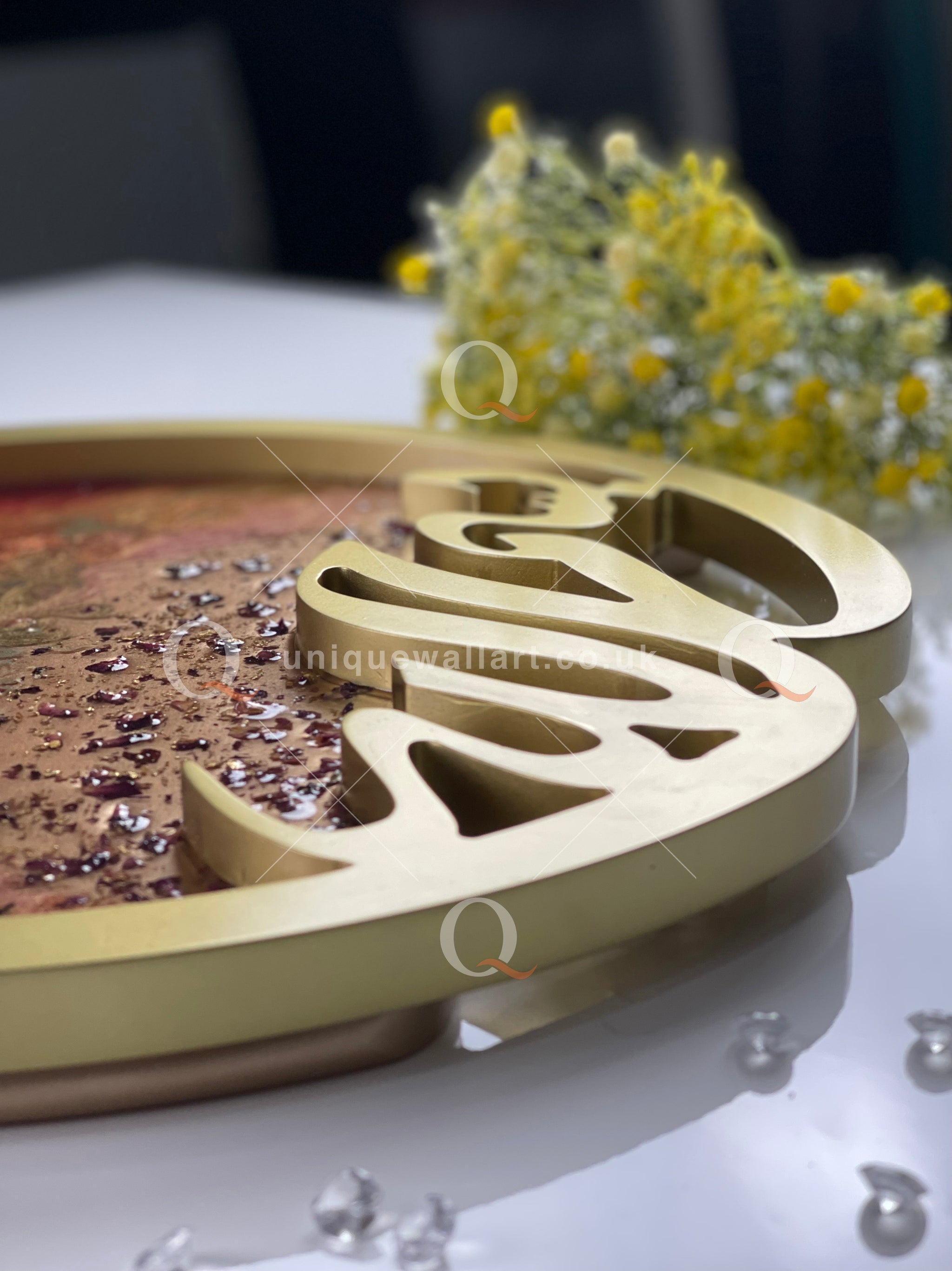 Bismillah tray Gold handmade Islamic product