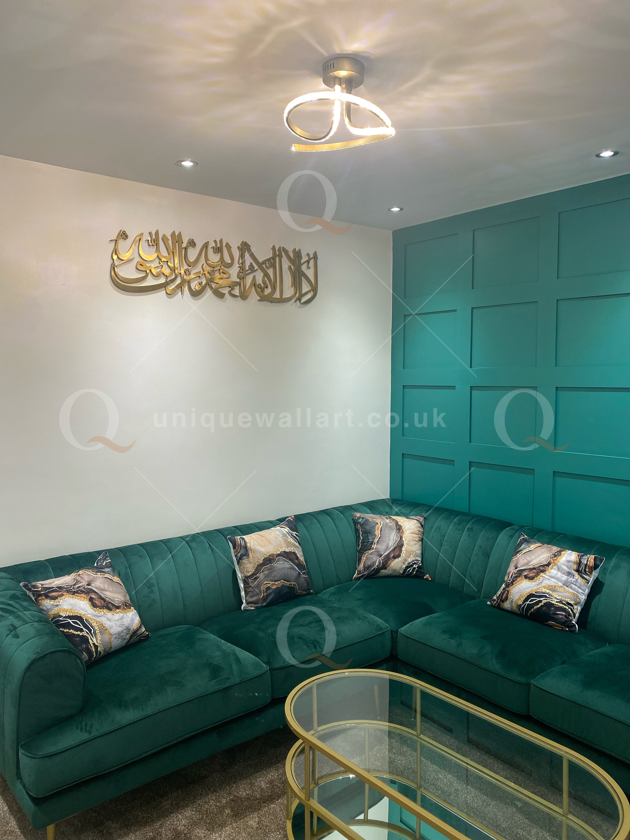 Shahada Kalima Calligraphy Arabic Islamic 3D Stainless Steel Wall Art